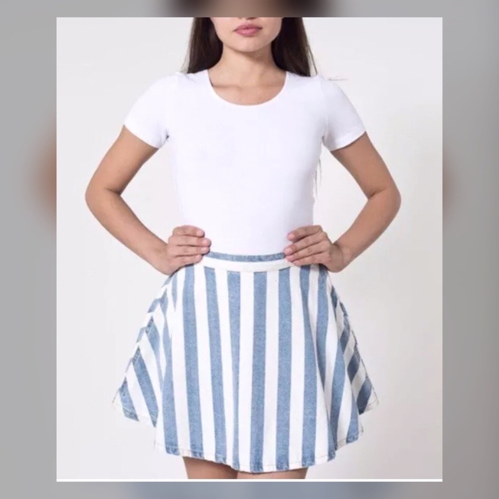 American Apparel Striped Denim Circle Skirt